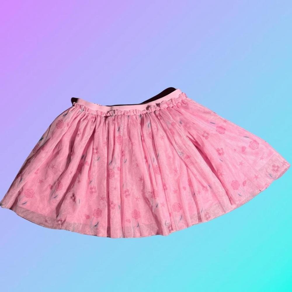 Disney Princess pink Floral print Layered flowing skirt, Size 4 T (fit 2T-5T)